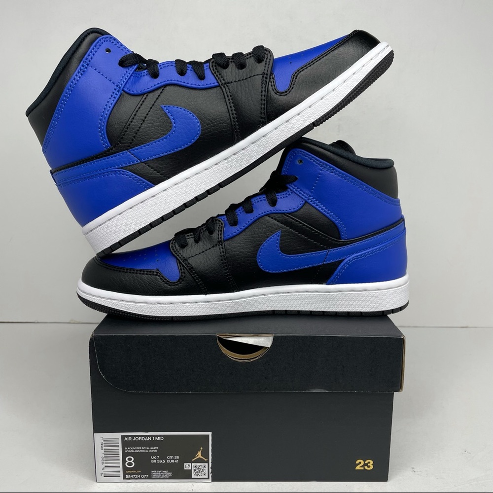 Nike Air Jordan 1 Retro Mid “Hyper Royal” NEW - Picture 3 of 4